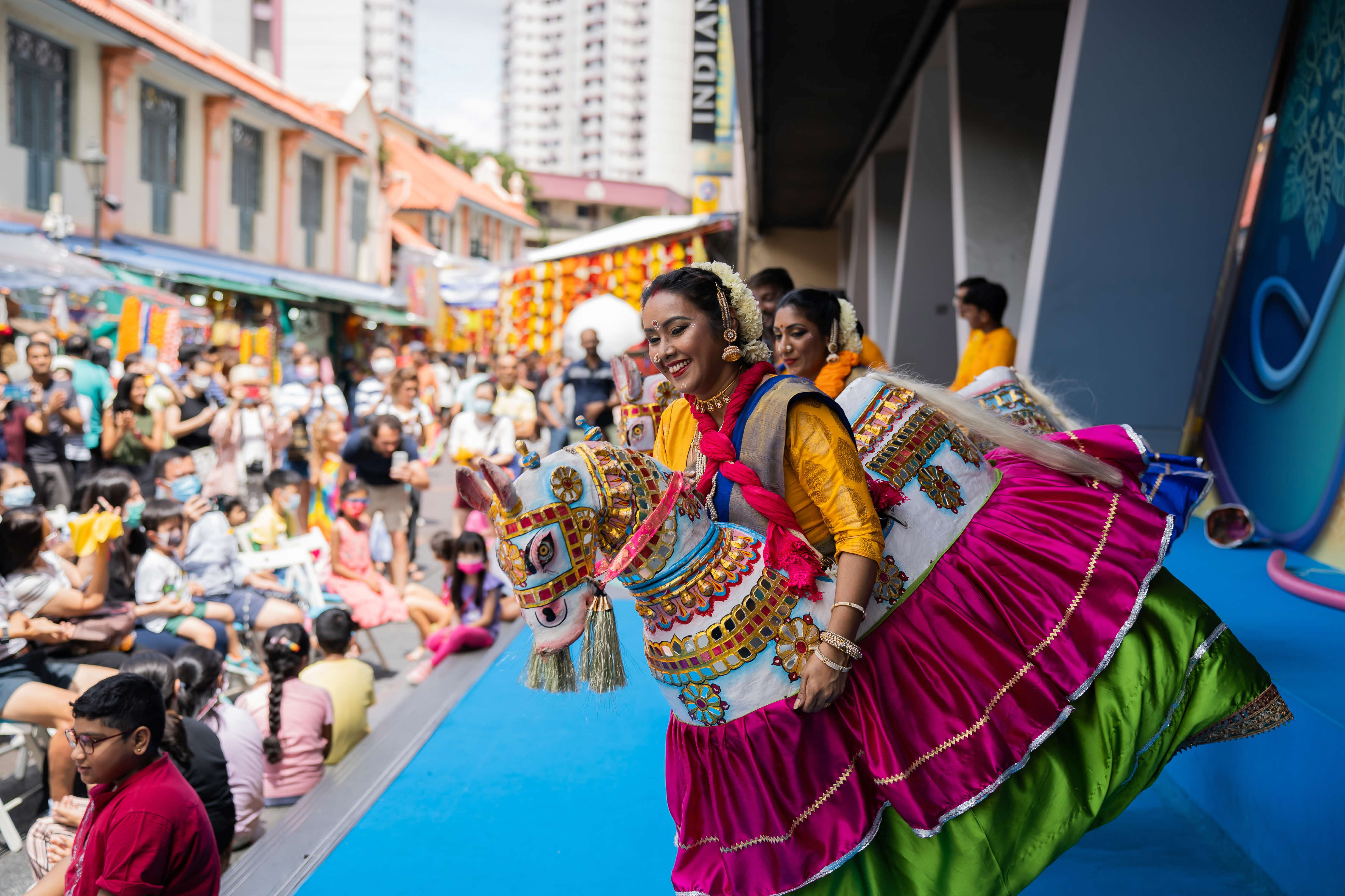 Vibrant scene at Indian Heritage Centre Deepavali open house celebration